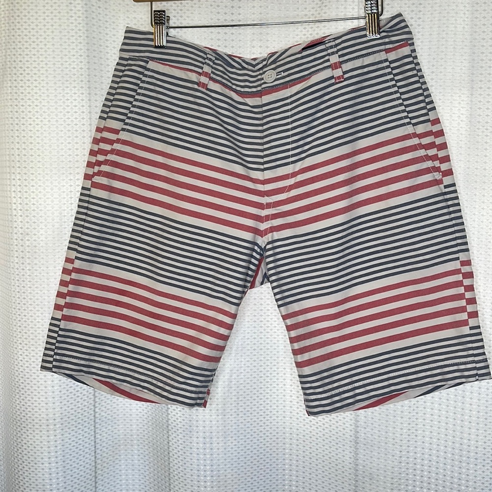 Bonobos Shorts Striped 100% Cotton RWB Patriotic 9” Inseam Sz 32